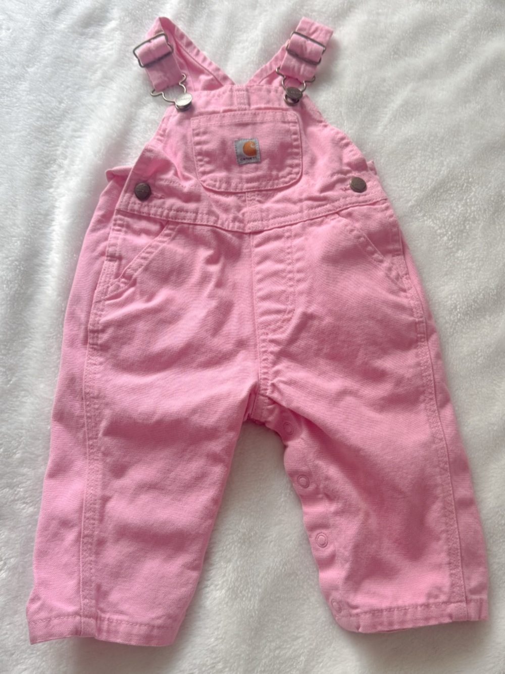 Carhartt Pink Baby Overalls with Front Pocket for 6 months old
